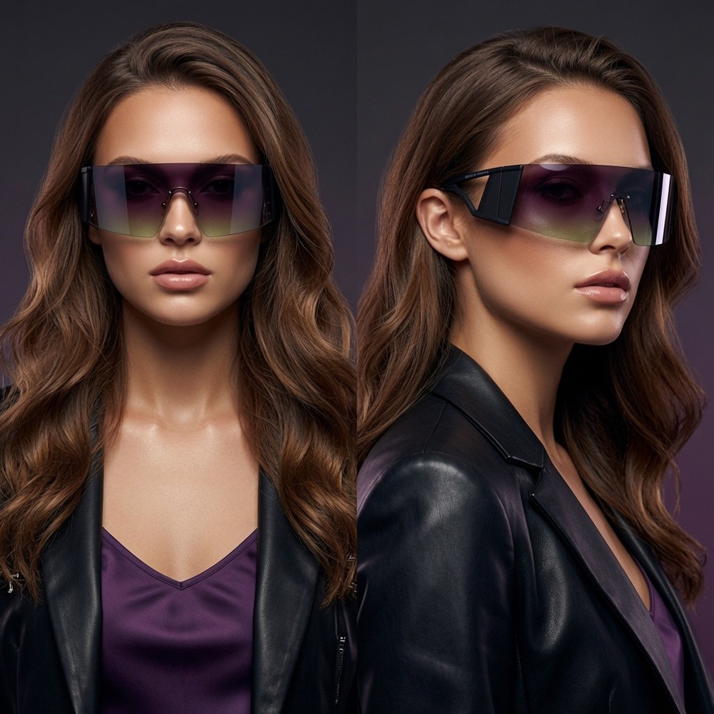 Women Sunglasses Fashion Designer Cover Face Sun Protection Oversized Style New